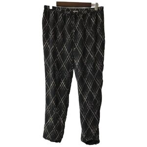 Haute Hippie | Slim Shady Silk Tapered Diamond Plaid Pants Black Size Medium